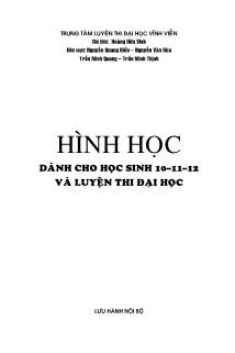 Hình học dành cho học sinh 101112 và luyện thi đại học